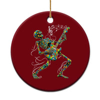 Autism Acceptance Rock Guitar Skeleton Ceramic Ornament Music Lover
