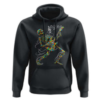 Autism Acceptance Rock Guitar Skeleton Hoodie Music Lover