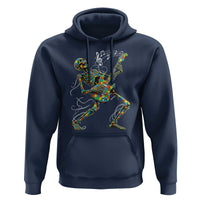 Autism Acceptance Rock Guitar Skeleton Hoodie Music Lover
