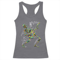 Autism Acceptance Rock Guitar Skeleton Racerback Tank Top Music Lover