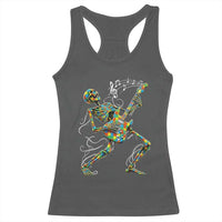 Autism Acceptance Rock Guitar Skeleton Racerback Tank Top Music Lover