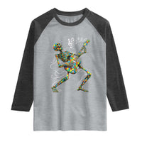 Autism Acceptance Rock Guitar Skeleton Raglan Shirt Music Lover