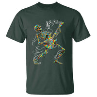 Autism Acceptance Rock Guitar Skeleton T Shirt Music Lover