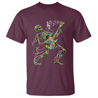 Autism Acceptance Rock Guitar Skeleton T Shirt Music Lover