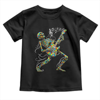 Autism Acceptance Rock Guitar Skeleton Toddler T Shirt Music Lover