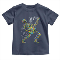 Autism Acceptance Rock Guitar Skeleton Toddler T Shirt Music Lover