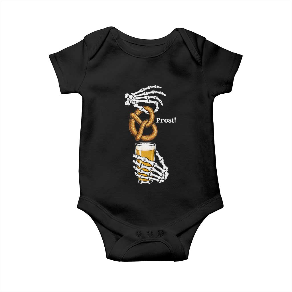 Prost Beer Lover Skeleton Hands German Festival Graphic Baby Onesie
