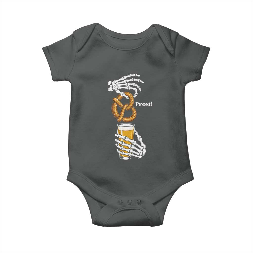 Prost Beer Lover Skeleton Hands German Festival Graphic Baby Onesie
