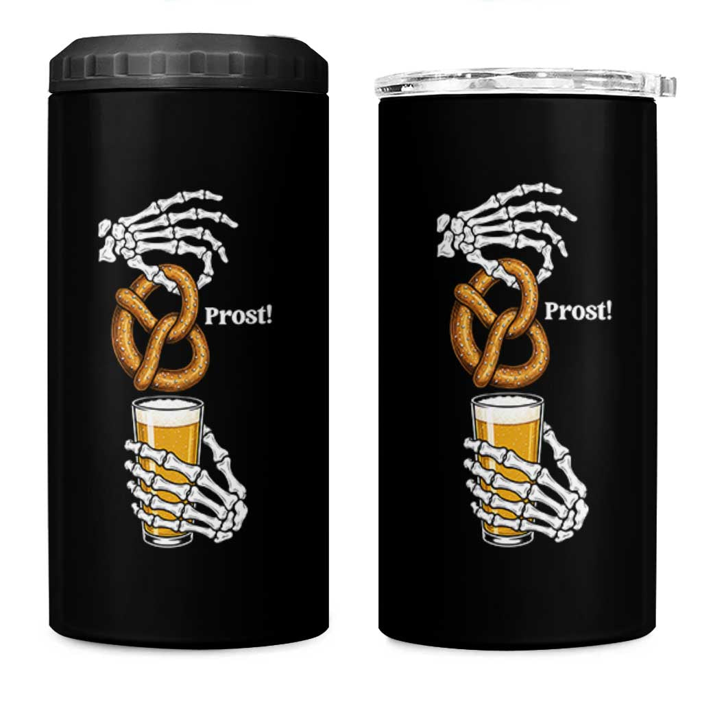 Prost Beer Lover Skeleton Hands German Festival Graphic 4 in 1 Can Cooler Tumbler