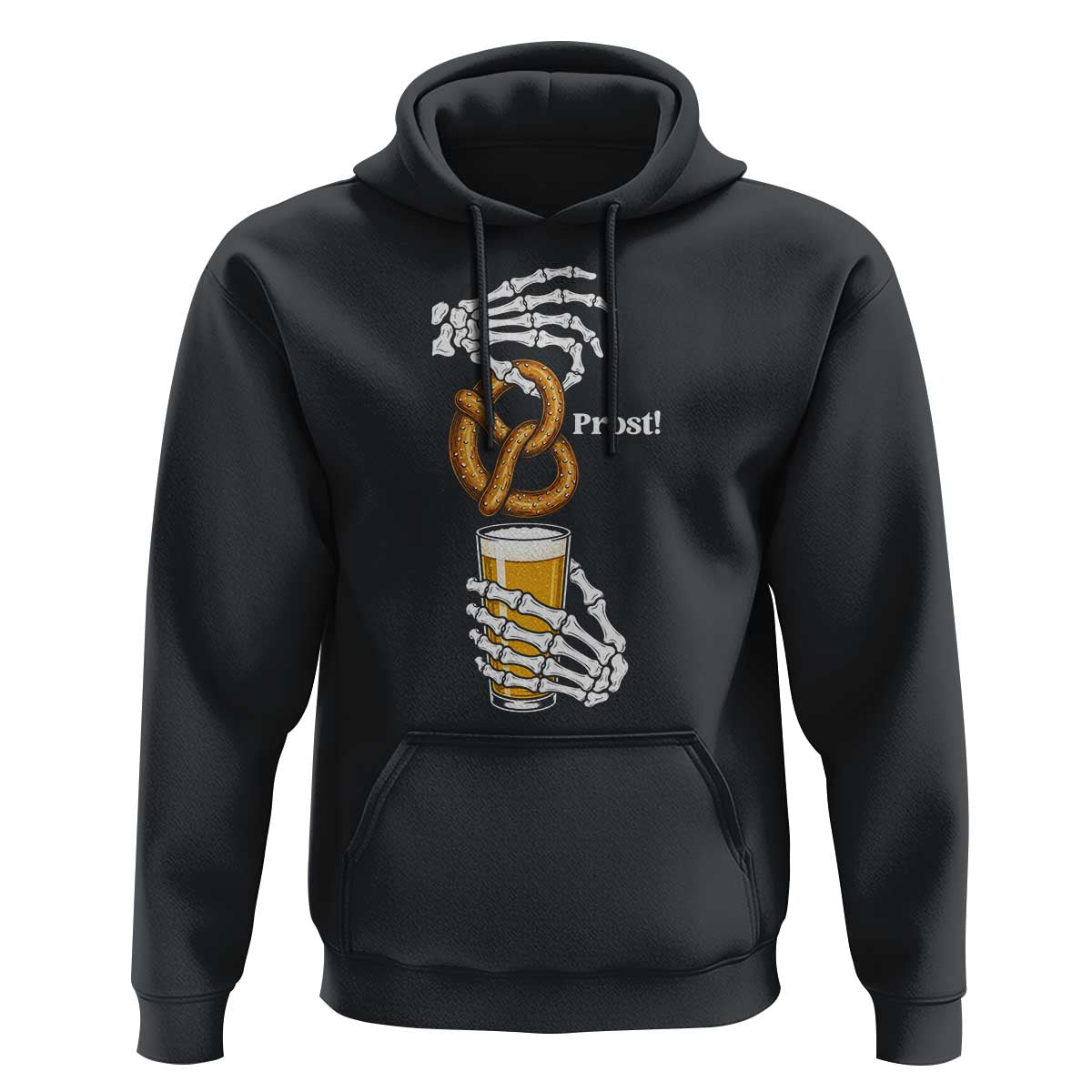 Prost Beer Lover Skeleton Hands German Festival Graphic Hoodie