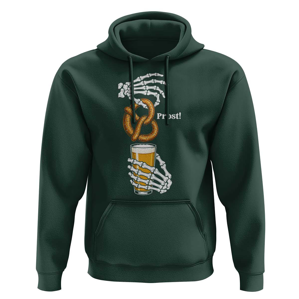 Prost Beer Lover Skeleton Hands German Festival Graphic Hoodie