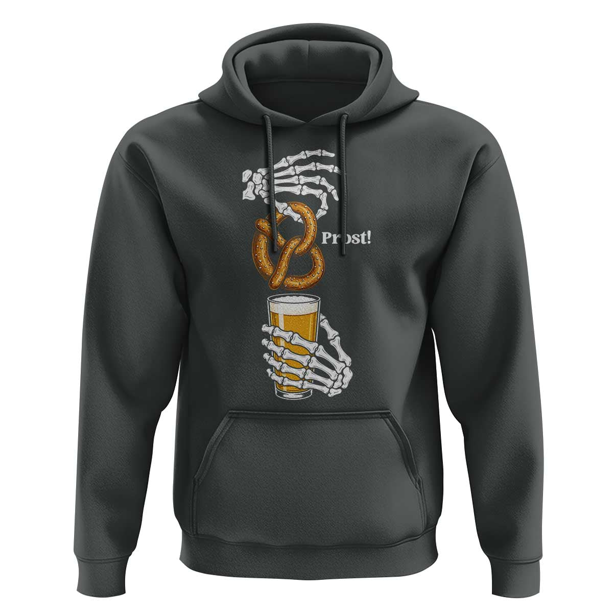 Prost Beer Lover Skeleton Hands German Festival Graphic Hoodie