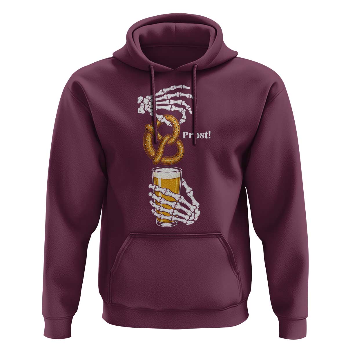 Prost Beer Lover Skeleton Hands German Festival Graphic Hoodie