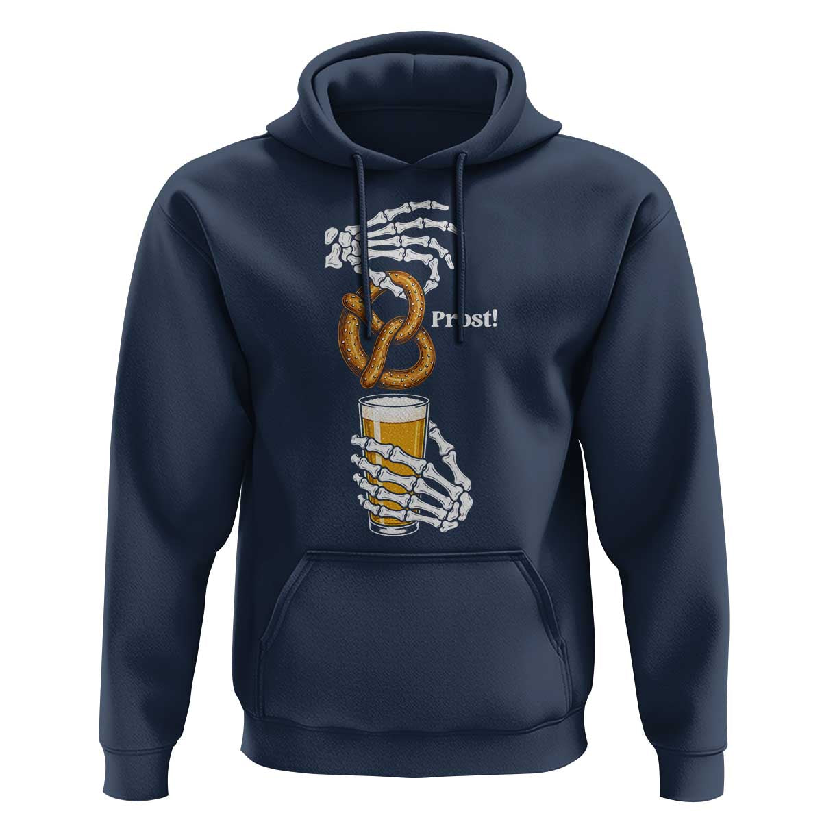 Prost Beer Lover Skeleton Hands German Festival Graphic Hoodie