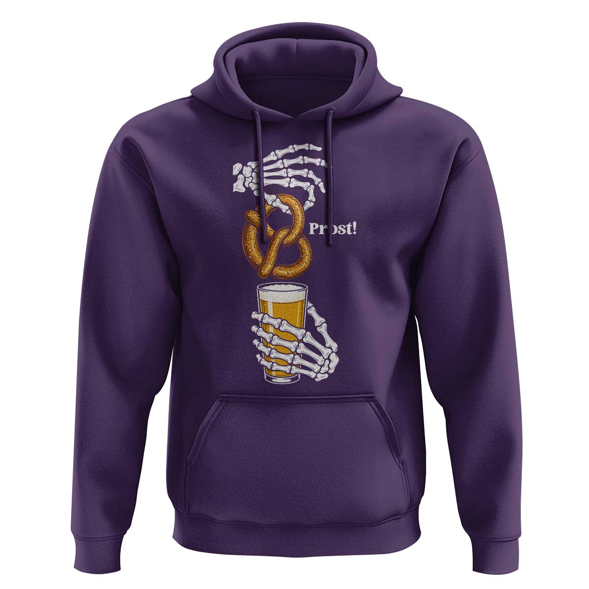 Prost Beer Lover Skeleton Hands German Festival Graphic Hoodie