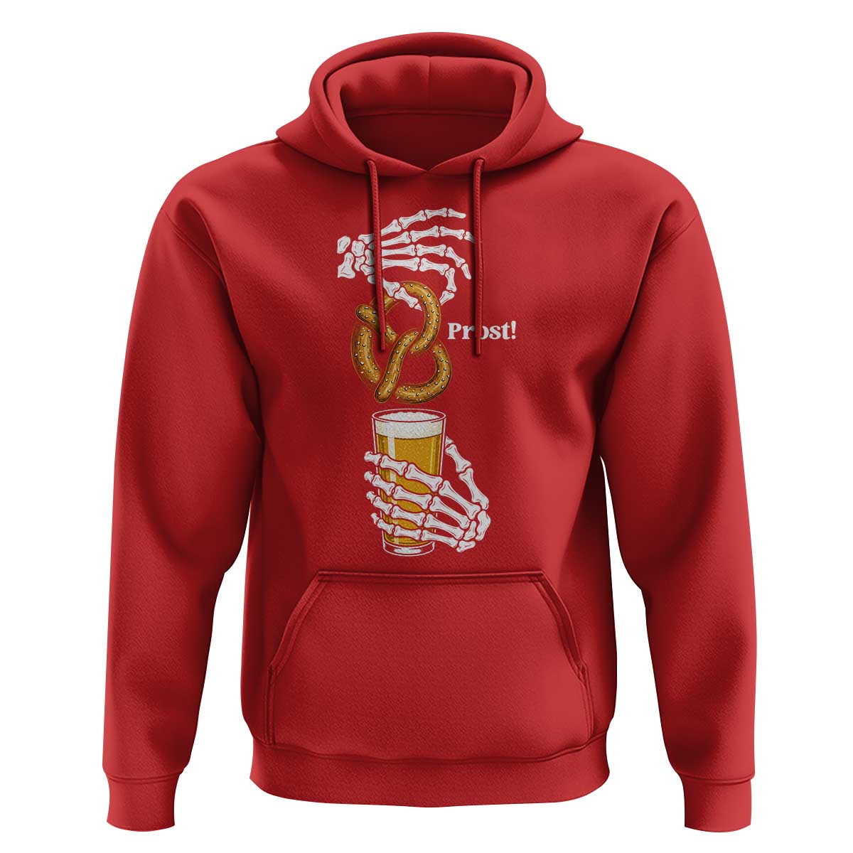 Prost Beer Lover Skeleton Hands German Festival Graphic Hoodie