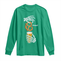 Prost Beer Lover Skeleton Hands German Festival Graphic Long Sleeve Shirt