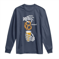 Prost Beer Lover Skeleton Hands German Festival Graphic Long Sleeve Shirt