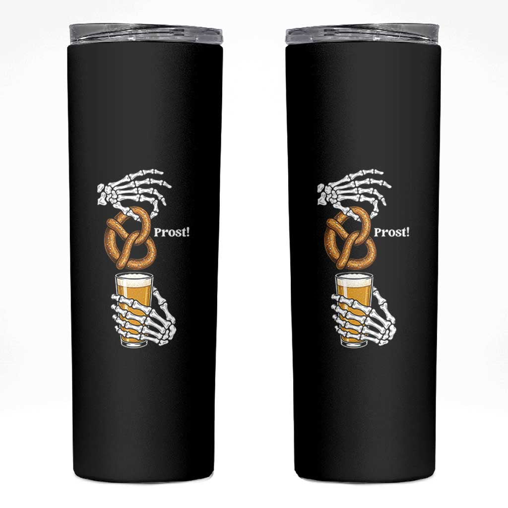 Prost Beer Lover Skeleton Hands German Festival Graphic Skinny Tumbler
