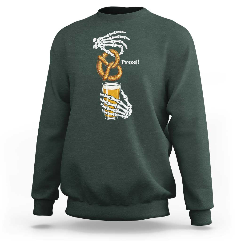 Prost Beer Lover Skeleton Hands German Festival Graphic Sweatshirt