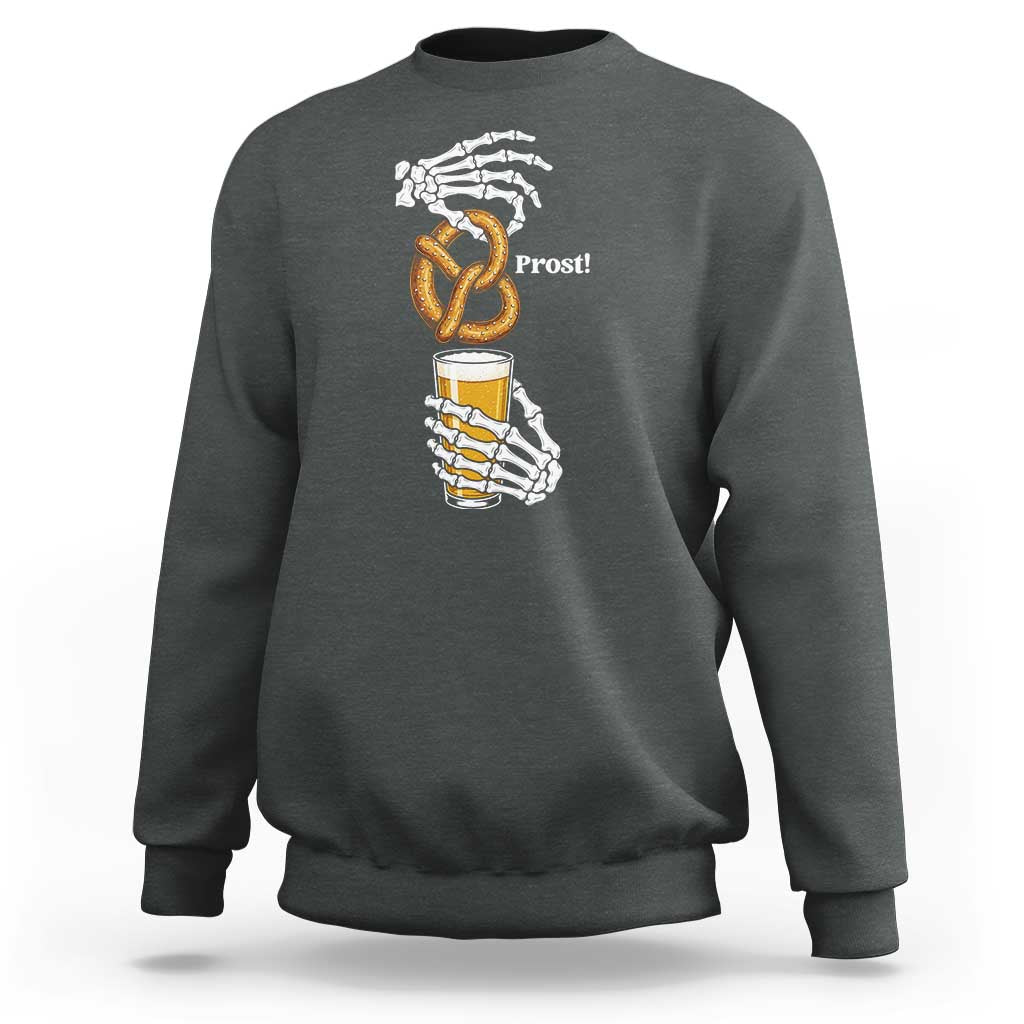 Prost Beer Lover Skeleton Hands German Festival Graphic Sweatshirt