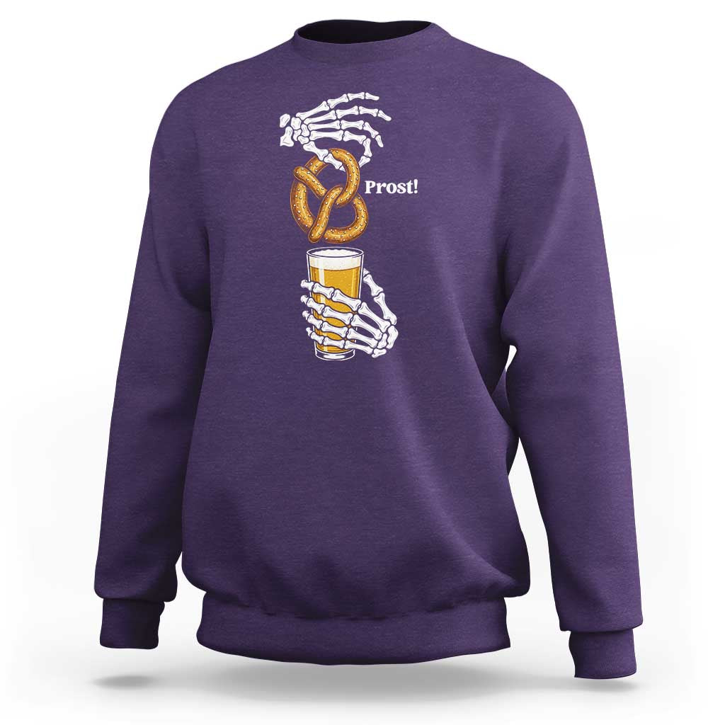 Prost Beer Lover Skeleton Hands German Festival Graphic Sweatshirt