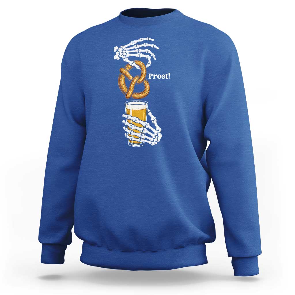 Prost Beer Lover Skeleton Hands German Festival Graphic Sweatshirt