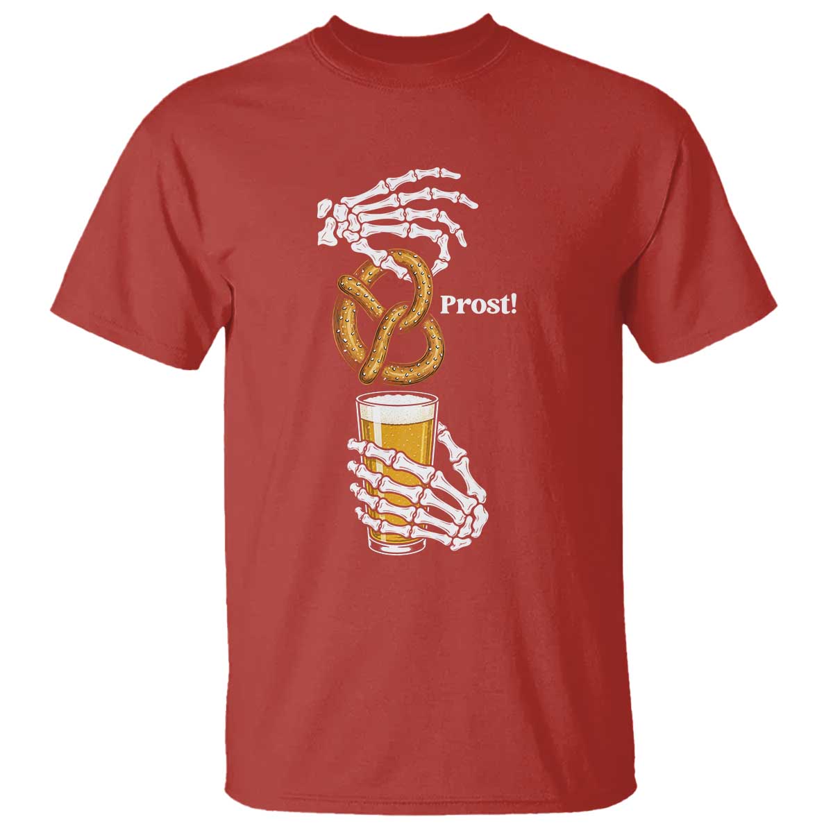 Prost Beer Lover Skeleton Hands German Festival Graphic T Shirt