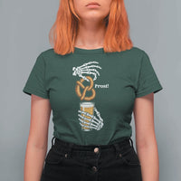 Prost Beer Lover Skeleton Hands German Festival Graphic T Shirt For Women