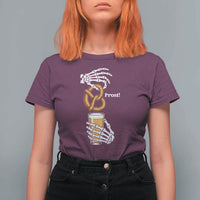 Prost Beer Lover Skeleton Hands German Festival Graphic T Shirt For Women