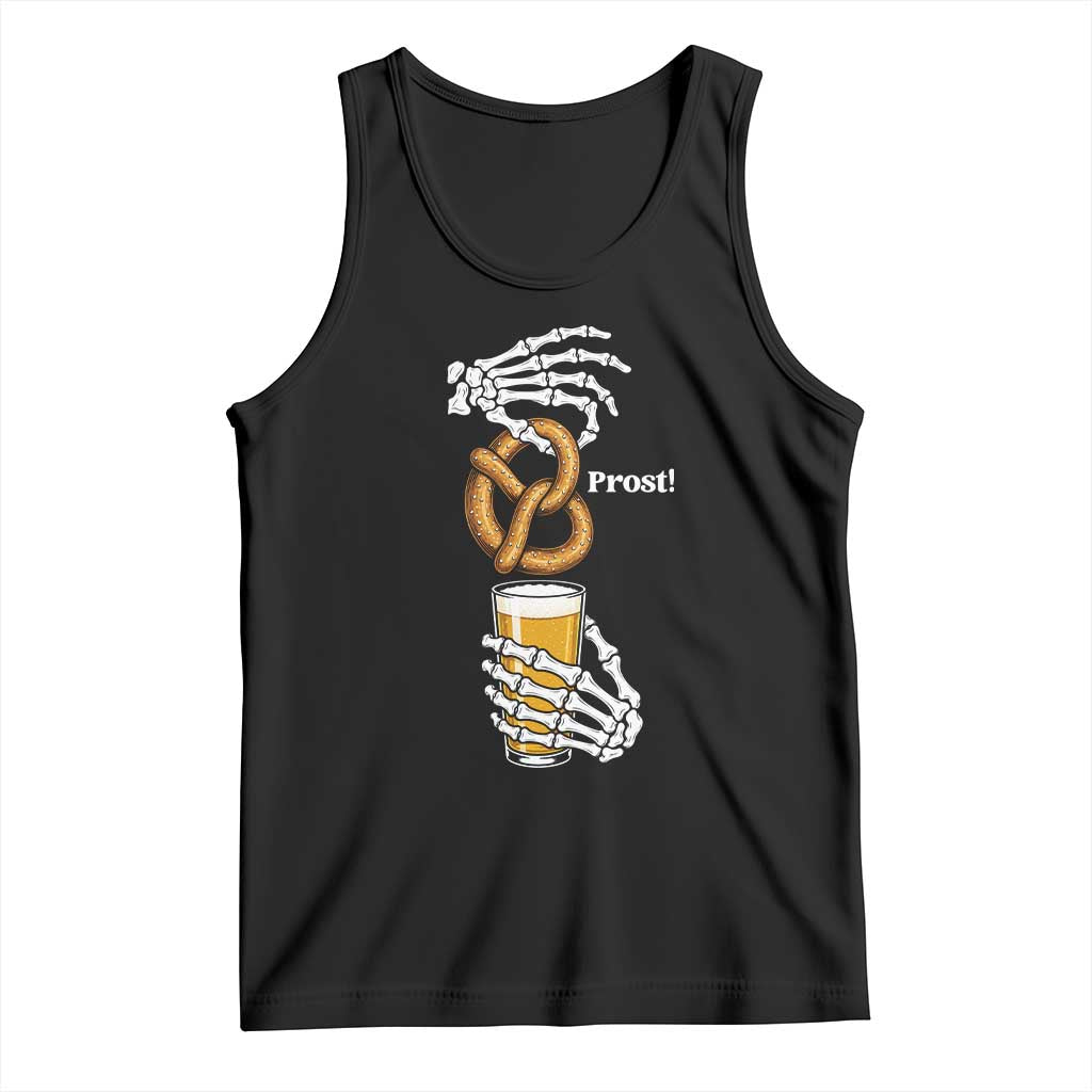 Prost Beer Lover Skeleton Hands German Festival Graphic Tank Top
