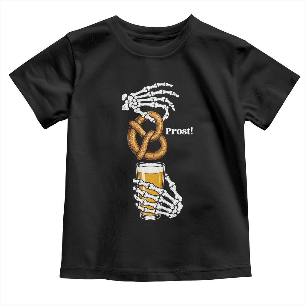 Prost Beer Lover Skeleton Hands German Festival Graphic Toddler T Shirt