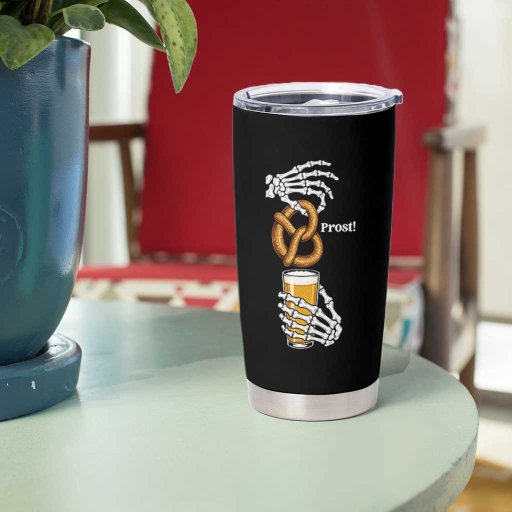 Prost Beer Lover Skeleton Hands German Festival Graphic Tumbler Cup