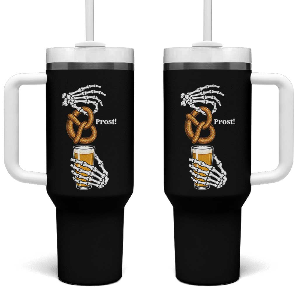 Prost Beer Lover Skeleton Hands German Festival Graphic Tumbler With Handle