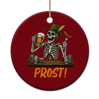 Funny Skeleton Oktoberfest Ceramic Ornament Prost Beer Lover Bavarian Gift