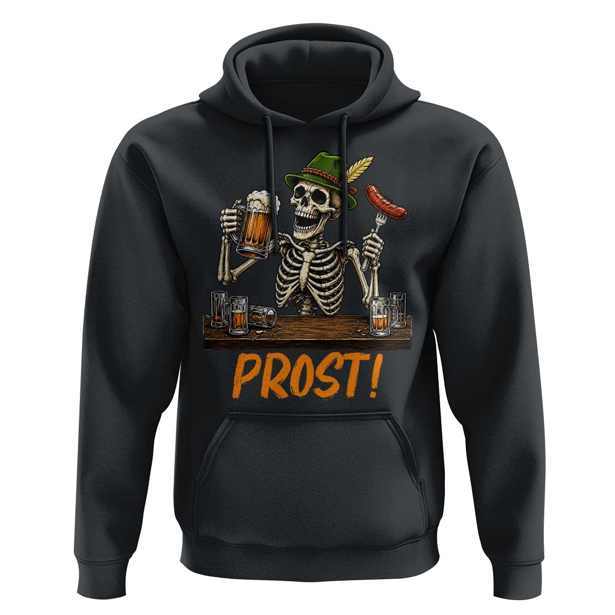 Funny Skeleton Oktoberfest Hoodie Prost Beer Lover Bavarian Gift