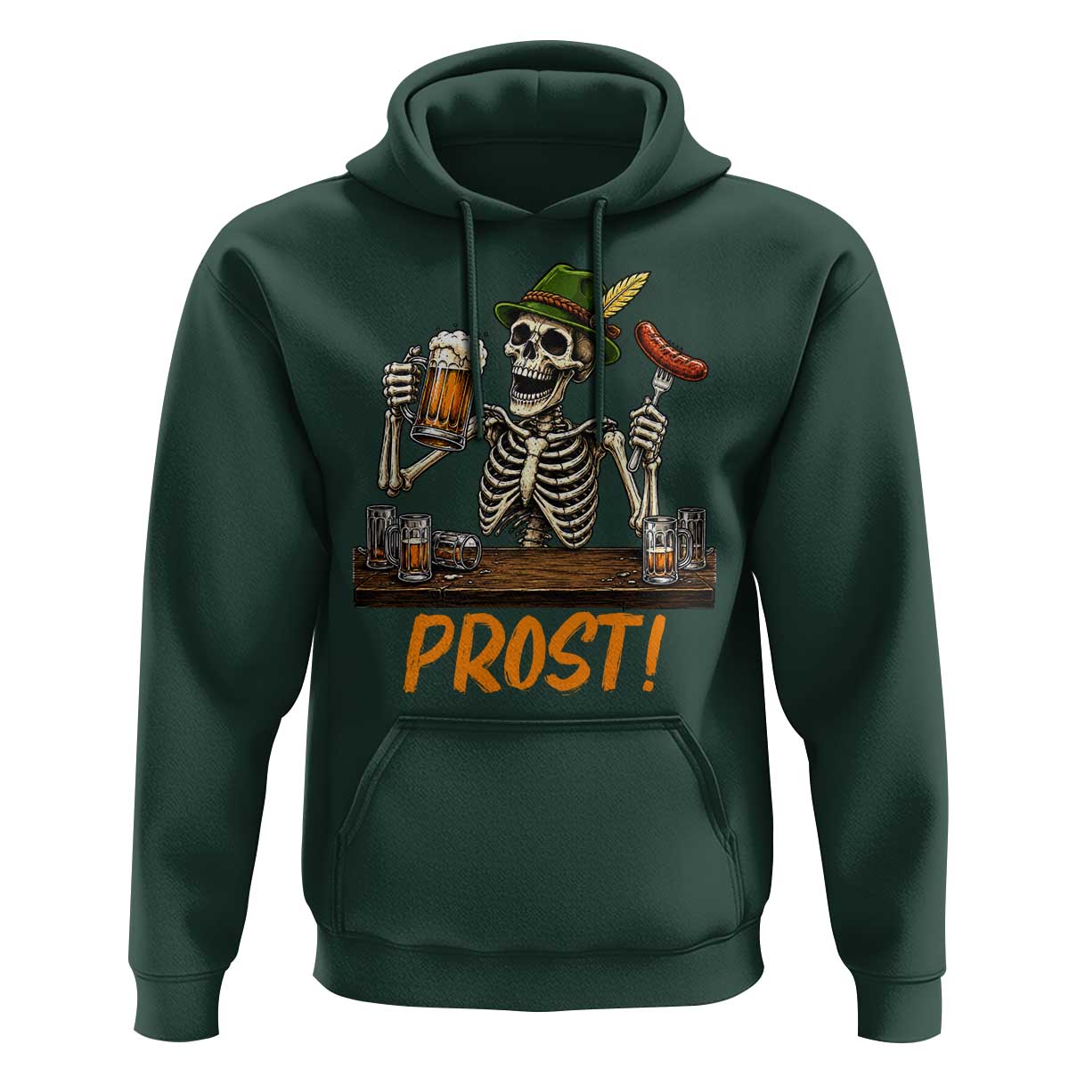 Funny Skeleton Oktoberfest Hoodie Prost Beer Lover Bavarian Gift