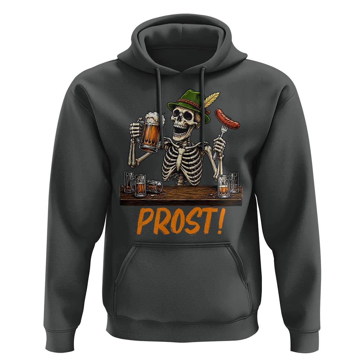 Funny Skeleton Oktoberfest Hoodie Prost Beer Lover Bavarian Gift