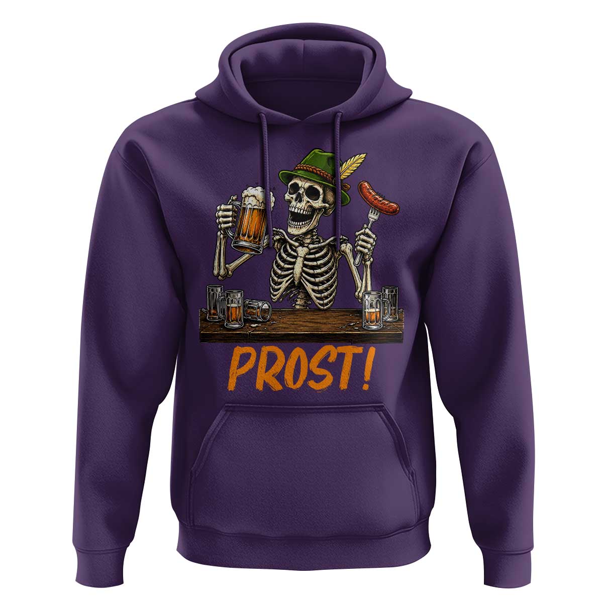 Funny Skeleton Oktoberfest Hoodie Prost Beer Lover Bavarian Gift