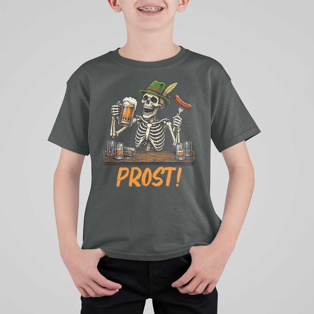 Funny Skeleton Oktoberfest T Shirt For Kid Prost Beer Lover Bavarian Gift