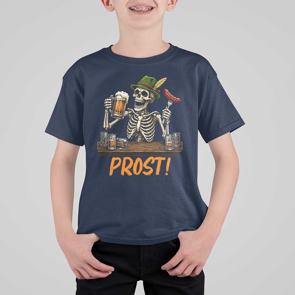 Funny Skeleton Oktoberfest T Shirt For Kid Prost Beer Lover Bavarian Gift