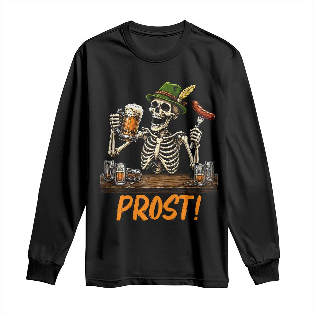 Funny Skeleton Oktoberfest Long Sleeve Shirt Prost Beer Lover Bavarian Gift
