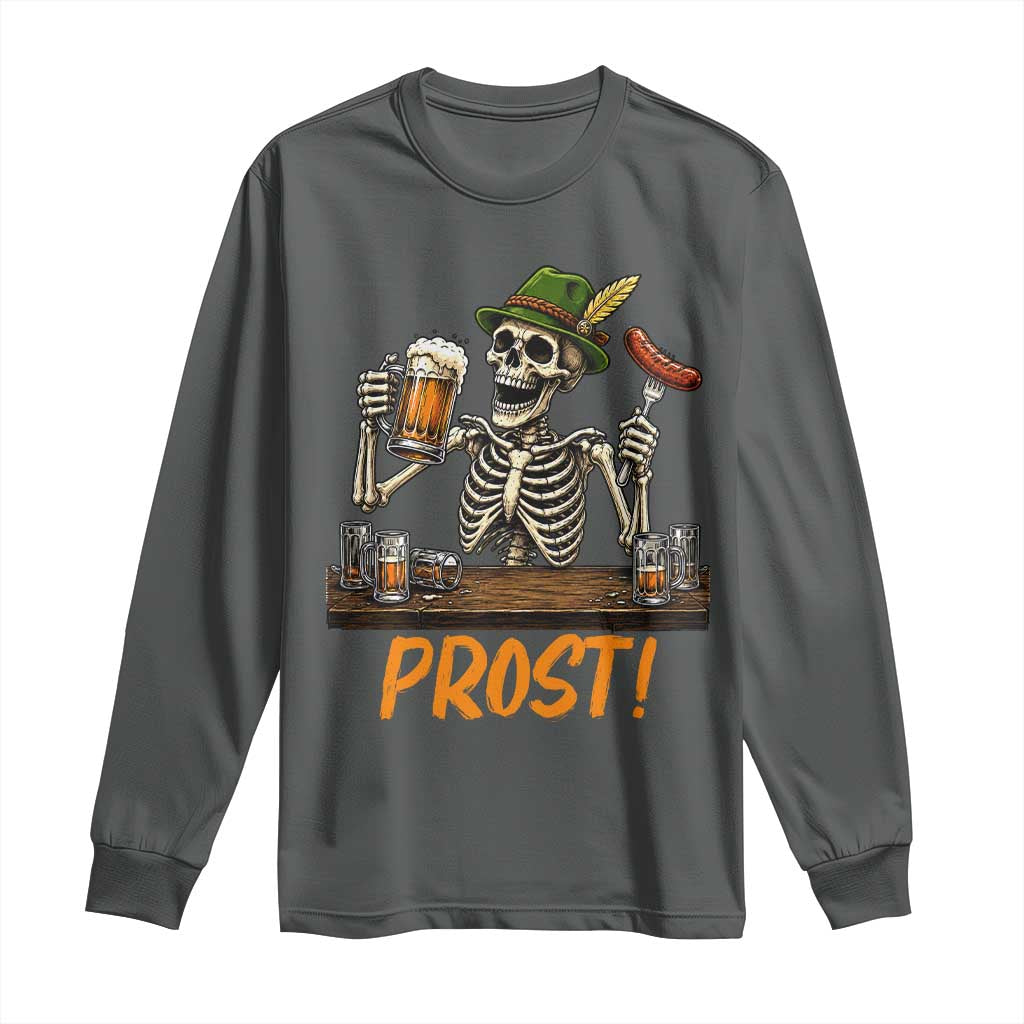 Funny Skeleton Oktoberfest Long Sleeve Shirt Prost Beer Lover Bavarian Gift