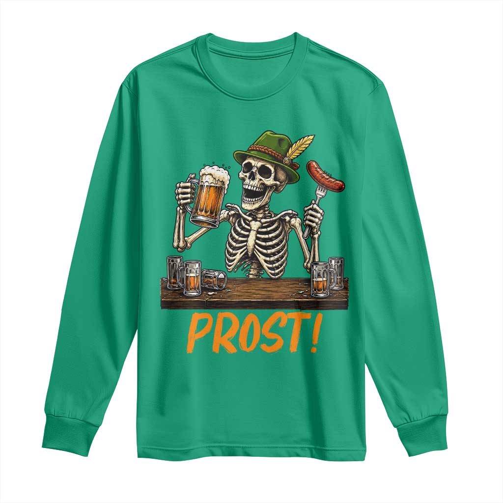 Funny Skeleton Oktoberfest Long Sleeve Shirt Prost Beer Lover Bavarian Gift