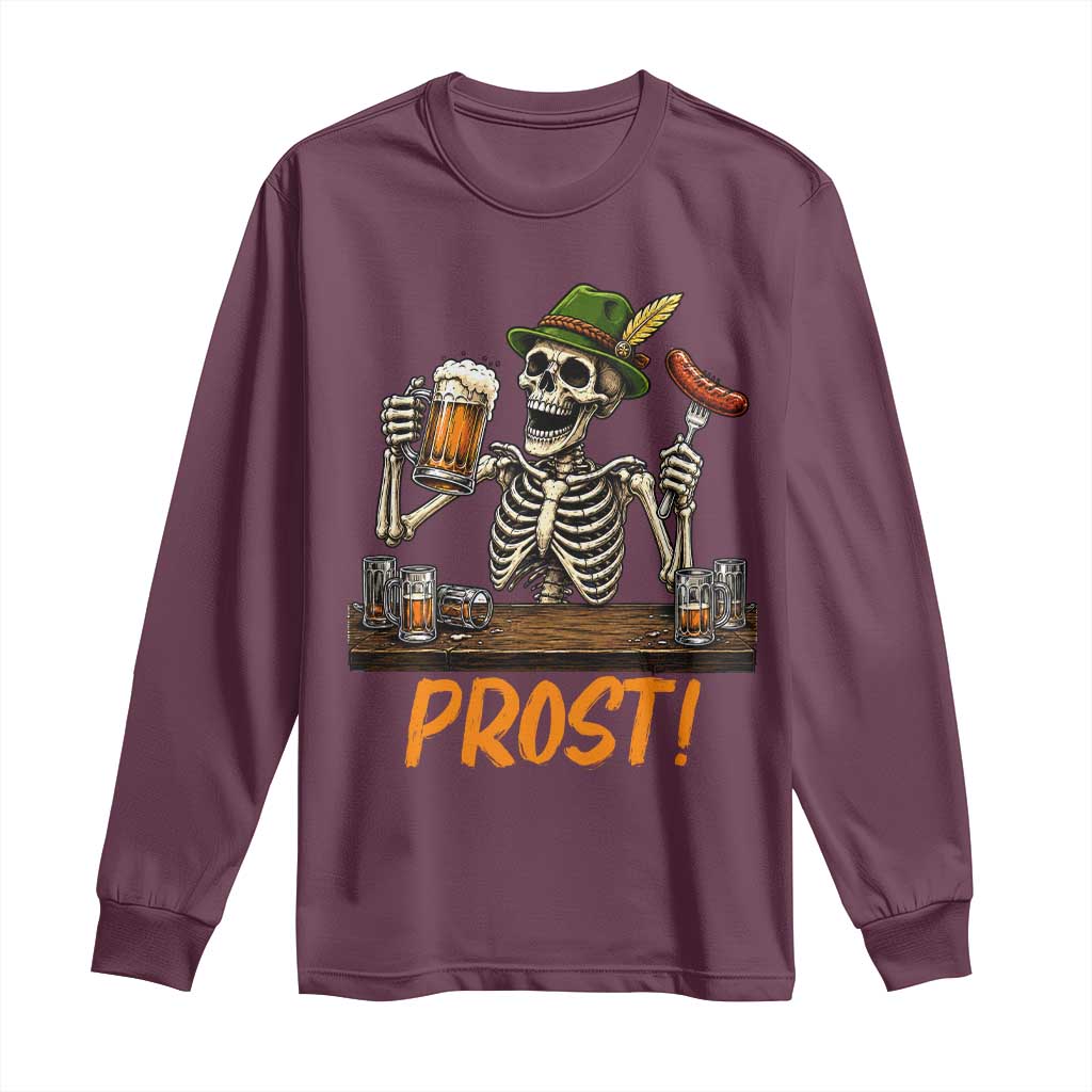 Funny Skeleton Oktoberfest Long Sleeve Shirt Prost Beer Lover Bavarian Gift