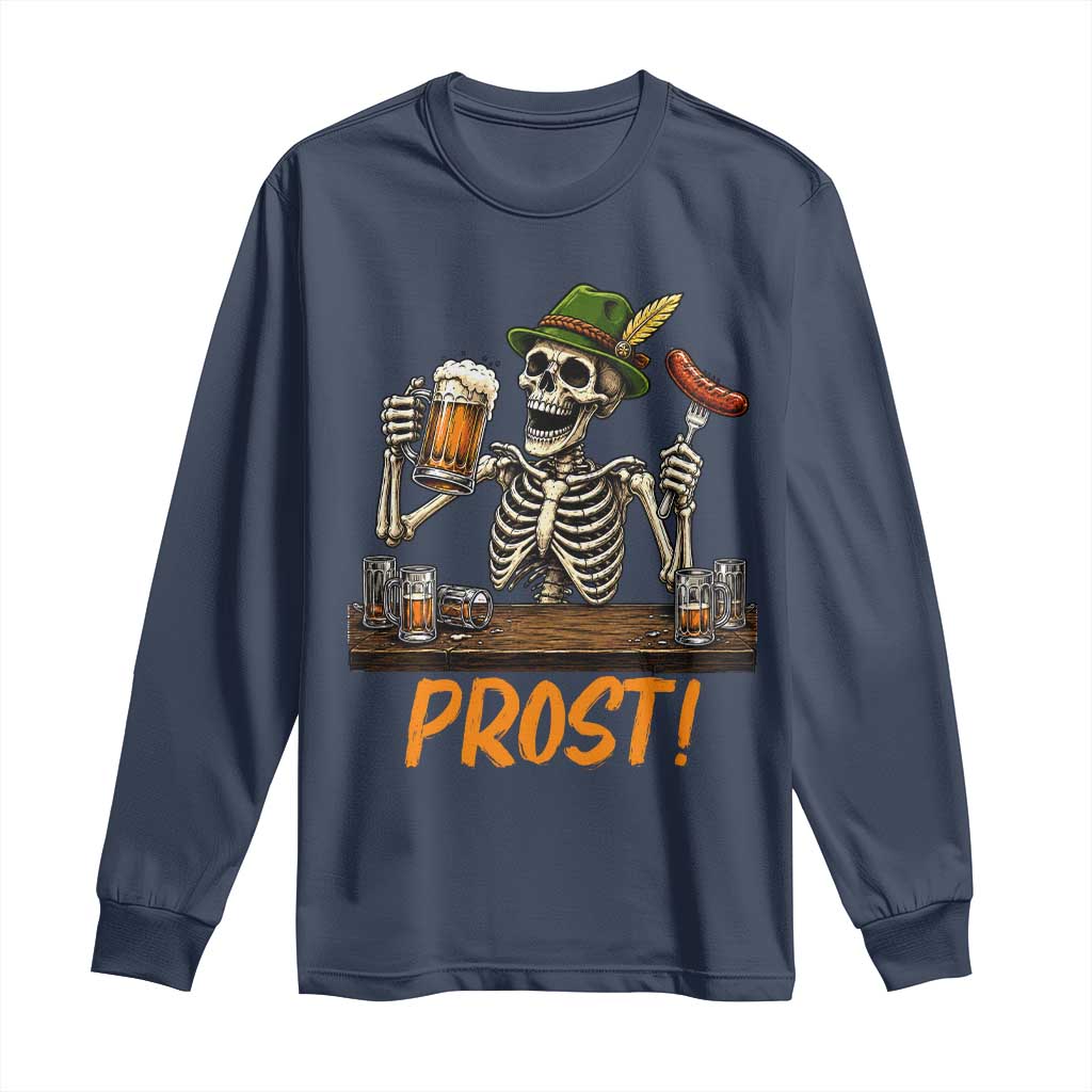Funny Skeleton Oktoberfest Long Sleeve Shirt Prost Beer Lover Bavarian Gift