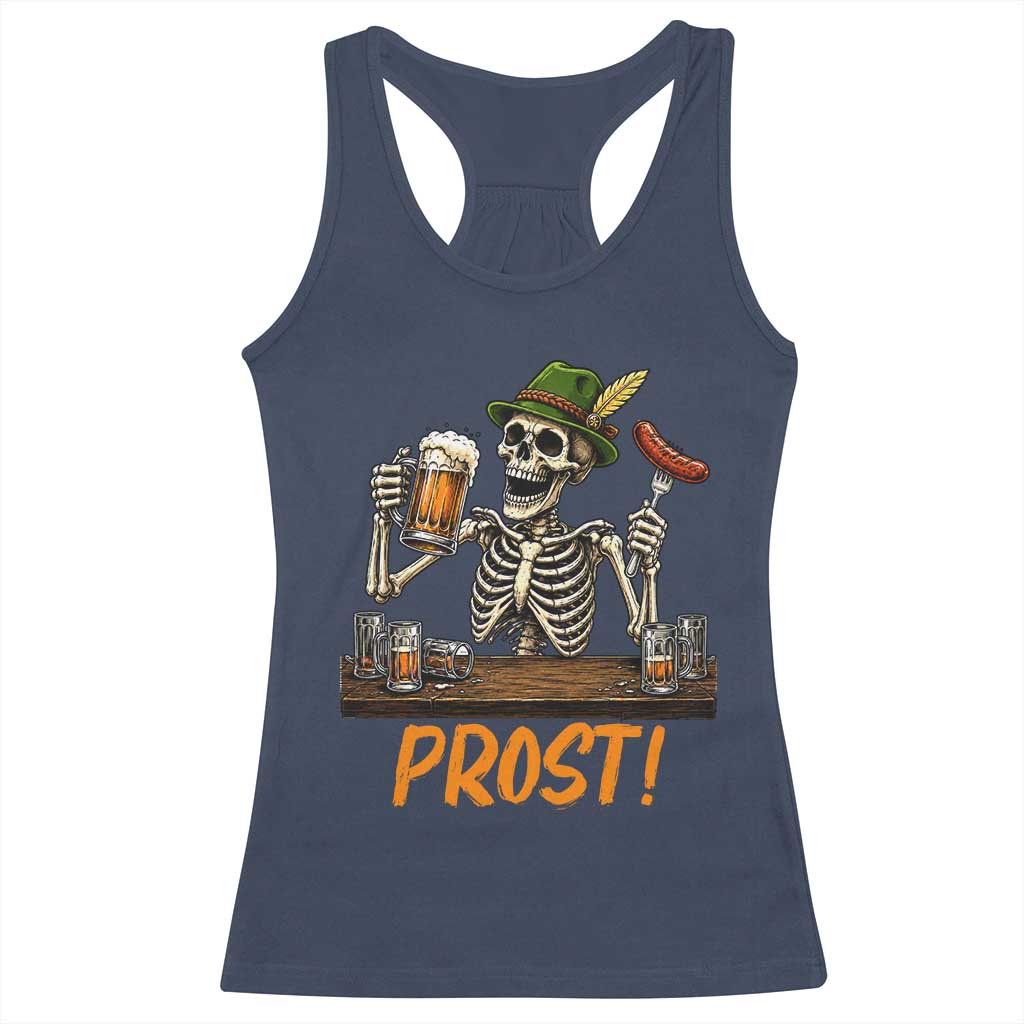 Funny Skeleton Oktoberfest Racerback Tank Top Prost Beer Lover Bavarian Gift