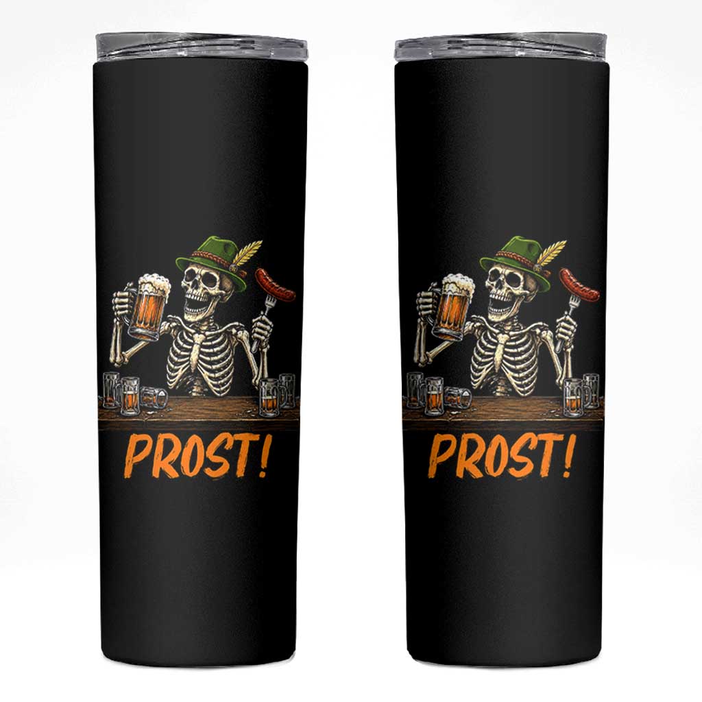 Funny Skeleton Oktoberfest Skinny Tumbler Prost Beer Lover Bavarian Gift