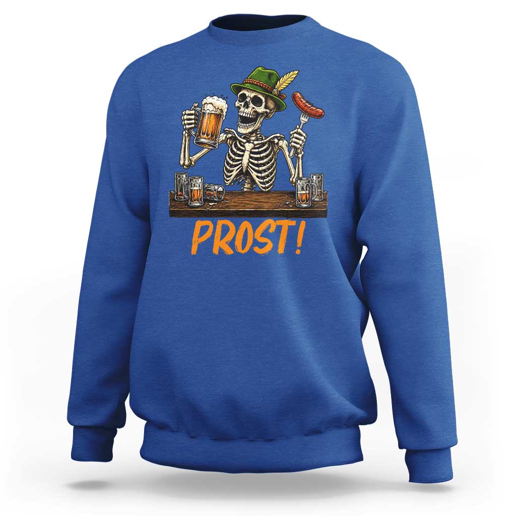 Funny Skeleton Oktoberfest Sweatshirt Prost Beer Lover Bavarian Gift