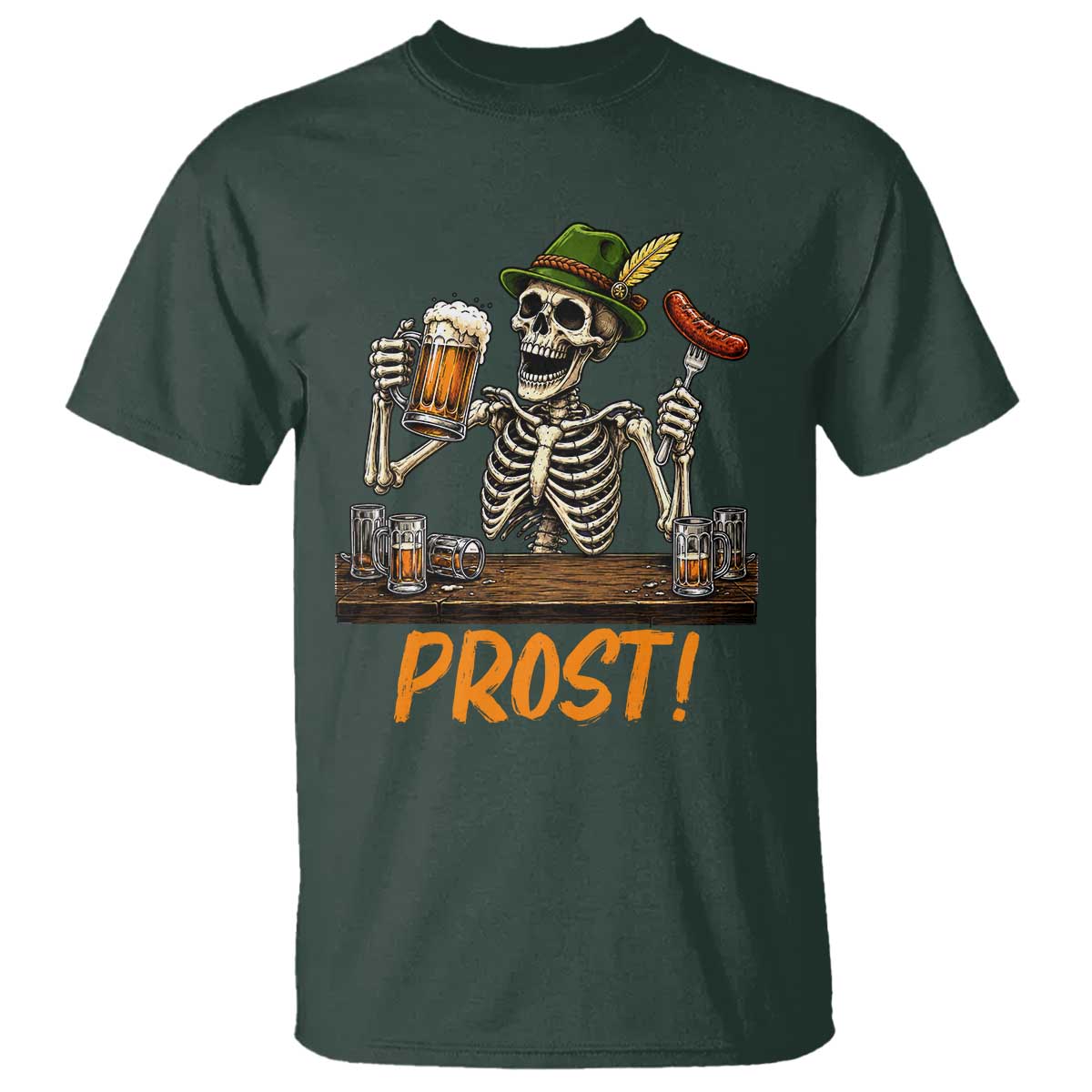 Funny Skeleton Oktoberfest T Shirt Prost Beer Lover Bavarian Gift